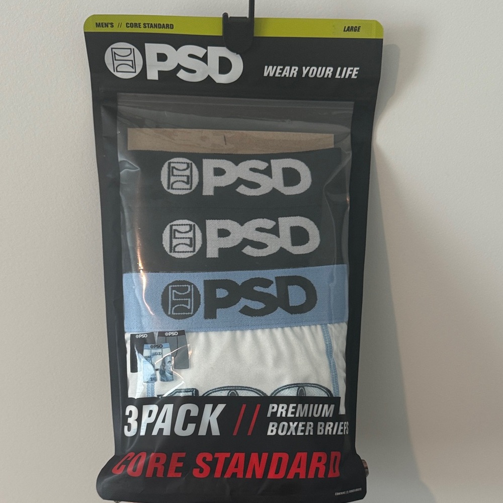 PSD Core Standard Boxer Briefs Trio - Black, Blue, White